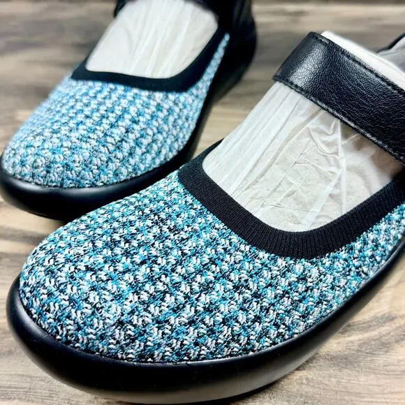 NIB Alegria by PG Lite 39 9 Olivia Comfort Mary Jane Flats Shoes Black Multi - Picture 3 of 10